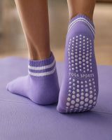 Chaussettes antidérapantes Floya, semelle à picots pour le Pilates, coloris violet