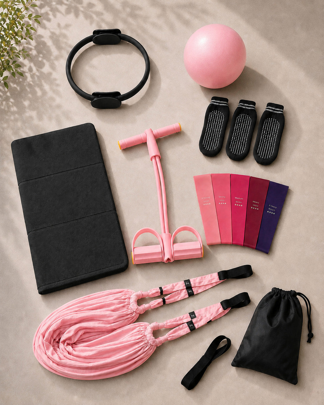 Kit Complet Noir et Rose Pilates Floya
