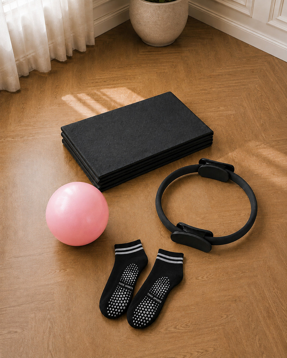 Kit Essentiel Noir et Rose Pilates Floya