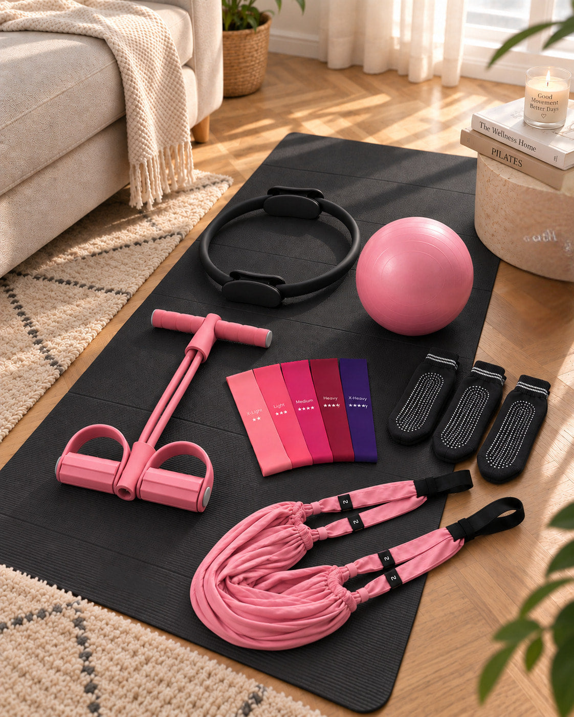 Kit Complet Noir et Rose Pilates Floya