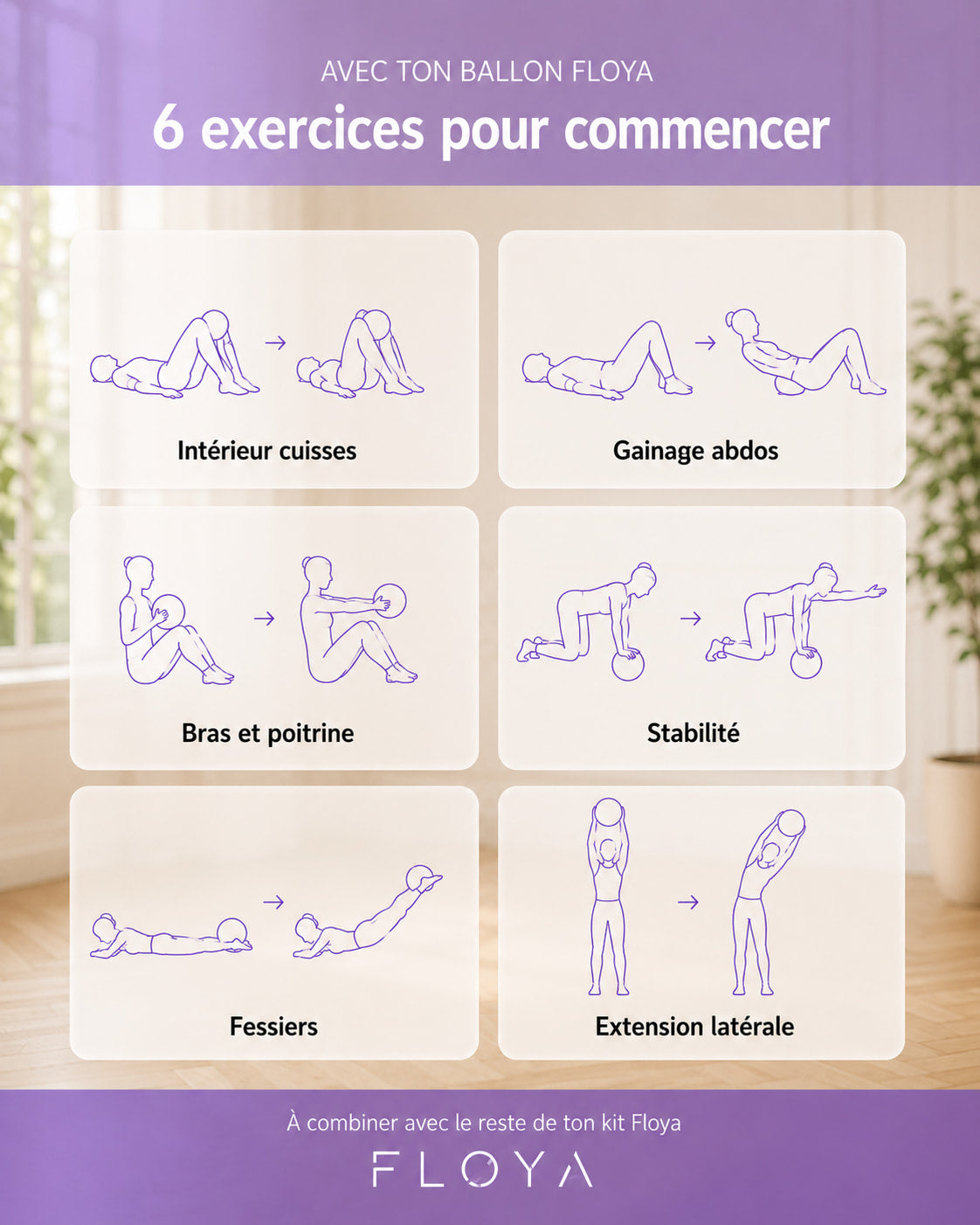 6 exercices de Pilates à réaliser avec le ballon Floya
