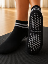 Chaussettes antidérapantes Floya, semelle à picots pour le Pilates, coloris noir