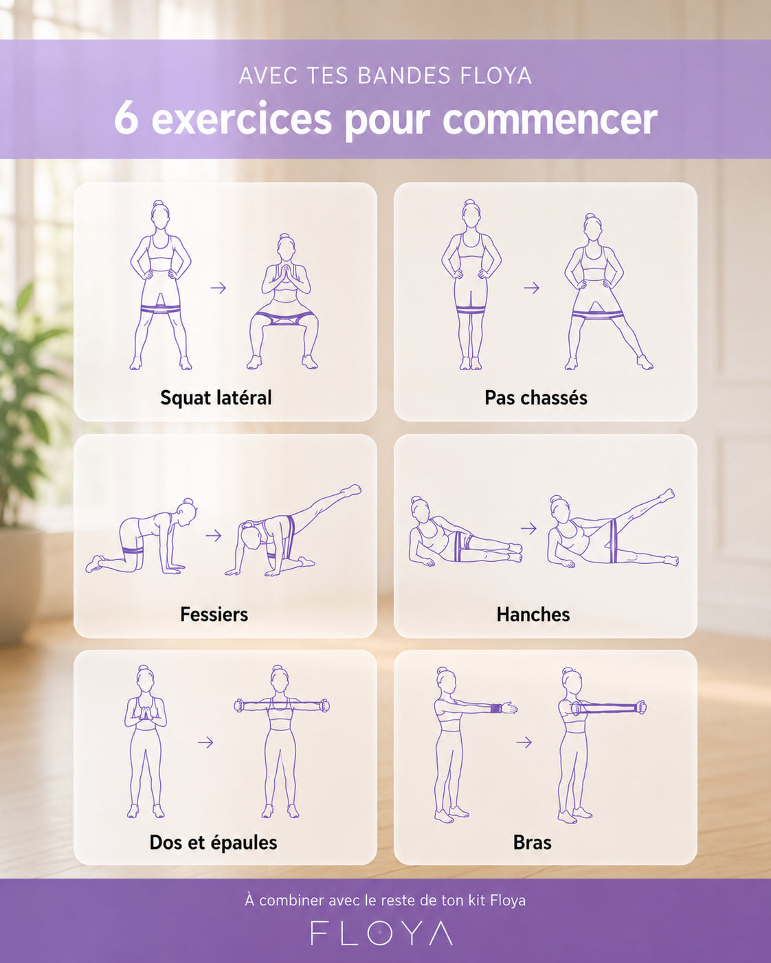 6 exercices de Pilates à réaliser avec les bandes de résistance Floya