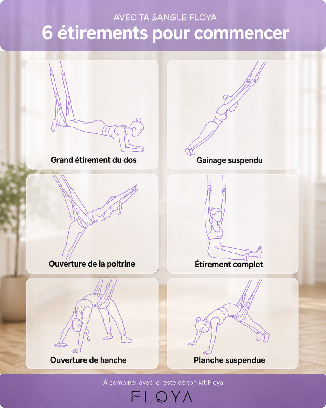 6 étirements à réaliser avec la sangle Floya