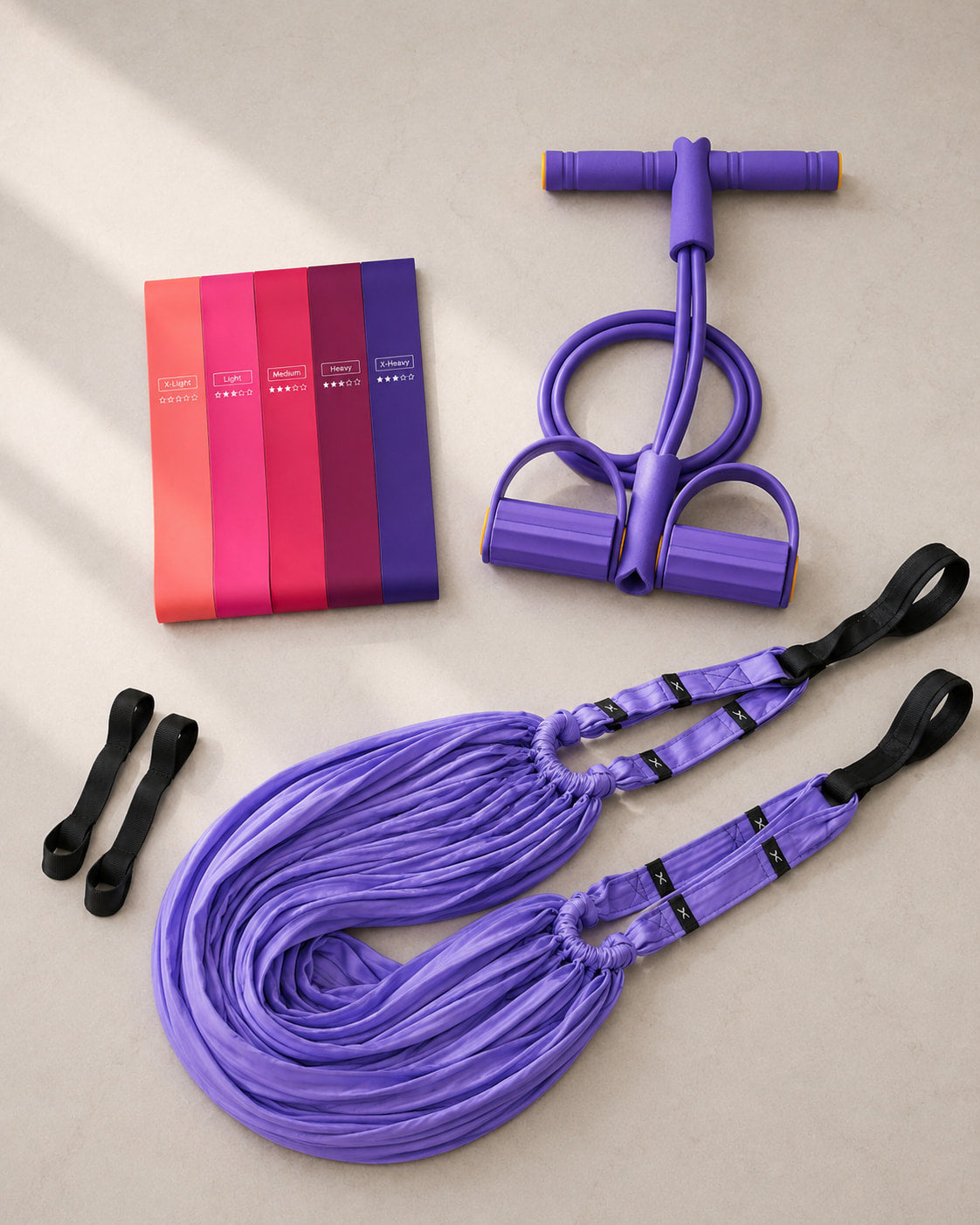 Kit Intensité Pilates Floya avec 3 accessoires de résistance